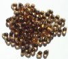 100 4x6mm Transparent Smoke Topaz Drop Beads